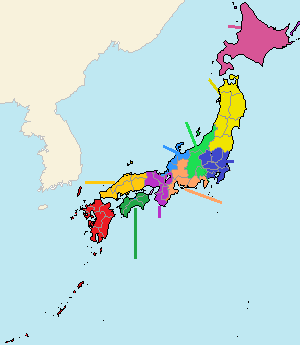 Japan regions map