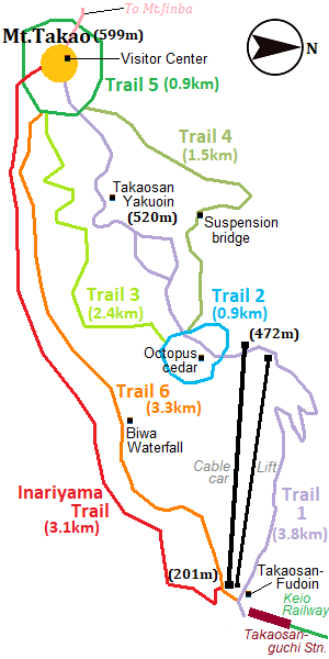 Map of Mount Takao