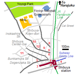 Map of Shibuya