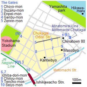 Map of Yokohama Chinatown