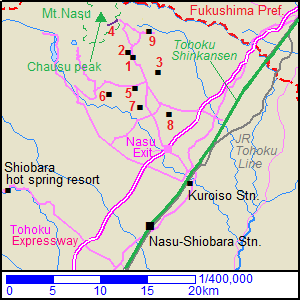 Map of Nasu area