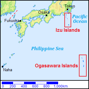Map of Izu and Ogasawara Islands