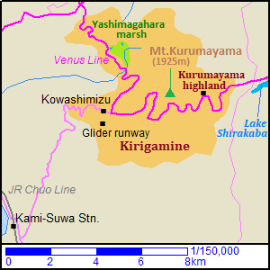 Map of Kirigamine highland