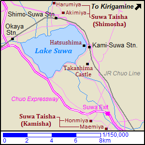 Map of Lake Suwa
