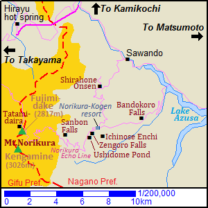 Map of Norikura highland