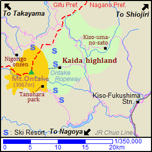 Map of Mount Ontake