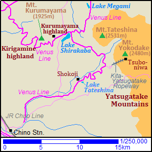 Map of Tateshina highland