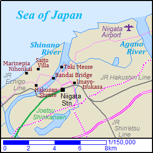Map of Niigata city