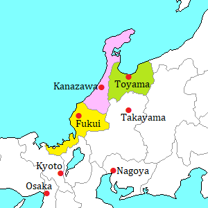 Hokuriku area map