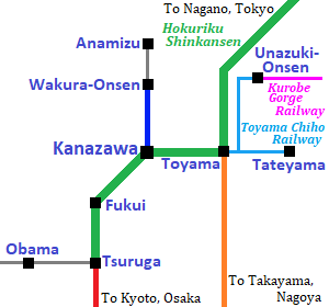 JR network in Hokuriku