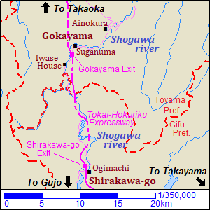 Map of Gokayama and Shirakawa-go