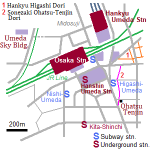 Map of Umeda area