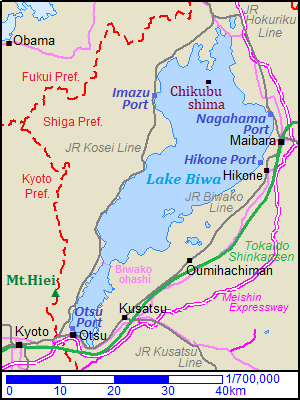 Map of Lake Biwa