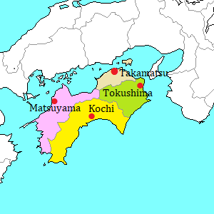 Shikoku area map