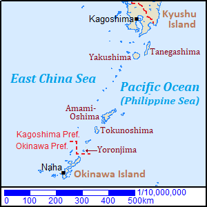Map of islands in Kagoshima Prefecture