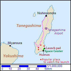 Map of Tanegashima