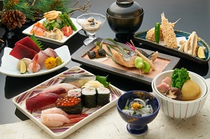 Various Japanese dishes on the table, Washoku - Japanese cuisine