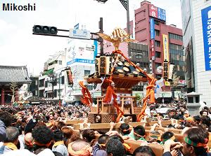 Mikoshi using in a major festival of Tokyo