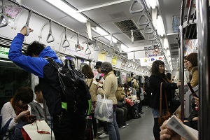 Relatively uncrowded commuter train