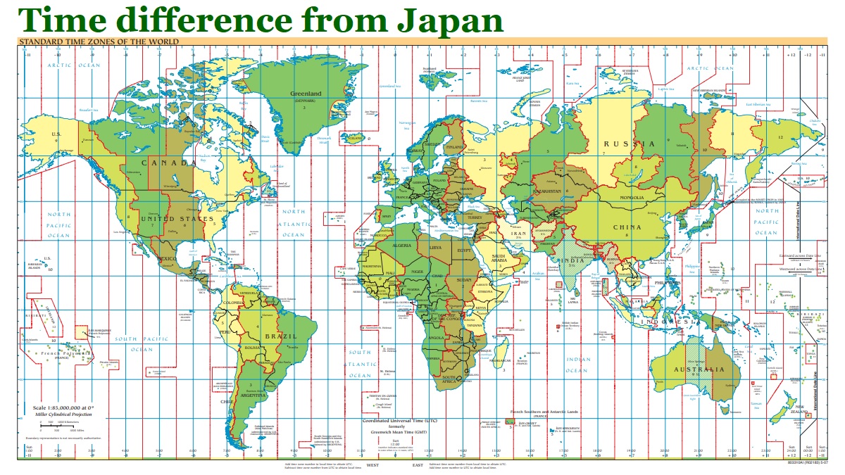 Time difference from Japan
