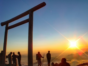 Sunrise at the top of Mt.Fuji