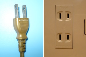 Electrical plug and outlet in Japan