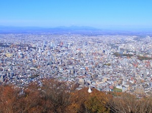 Scenery of Sapporo city from the the top of Mt.Moiwa