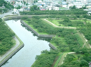Moat and earthwork of Goryokaku
