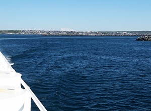 View of Rebun Island from ferry