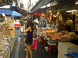 Narrow street in Tsukiji Outer Market