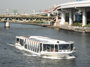 Cruising boat on Sumida River
