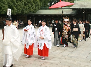 Wedding ceremony is also held in Meiji Shrine