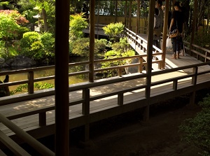 Japanese garden and a corridor