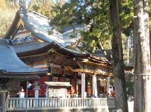 The hall of worship of Mitsumine Shrine