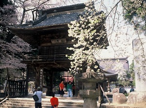 Sanmon Gate with the priest's words in Erinji