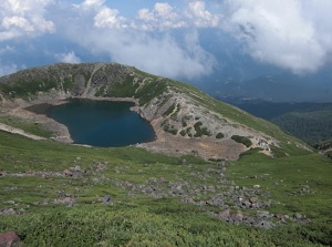 Sannoike pond around the top of Mount Ontake