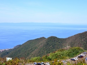 Sado Island from the top of Mt.Yahiko