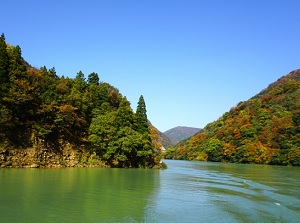 Shogawa Gorge in autumn