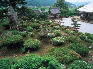 Japanese garden in Mantokuji in spring