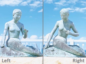 Two statues of mermaid
