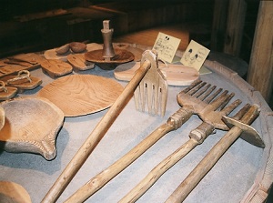 Excavated tools in the museum