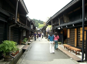 Old town of Takayama in spring