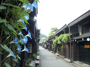 Old town of Takayama in summer