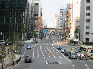 Street to the east from Osaka station