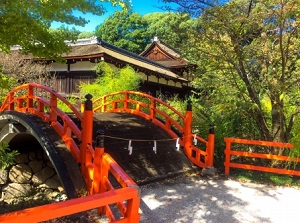 Bridge of Mitarashi-ike in Shimogamo Shrine