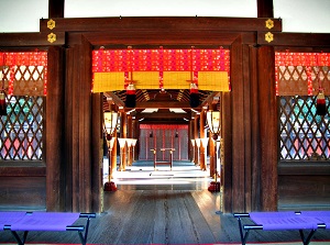 Main shrine of Shimogamo Shrine from Heiden