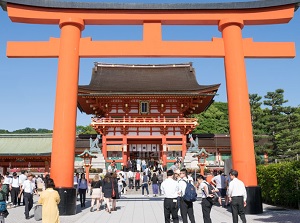 Entrance Torii and Roumon gate of Fushimi Inari Taisha