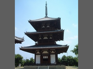 Three-story pagoda of Hokiji