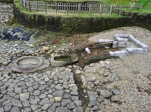 Ancient water bath in Sakafune-ishi Site