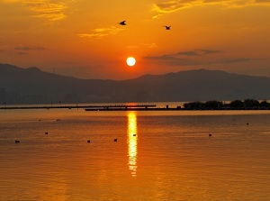 Sunset of Lake Biwa
